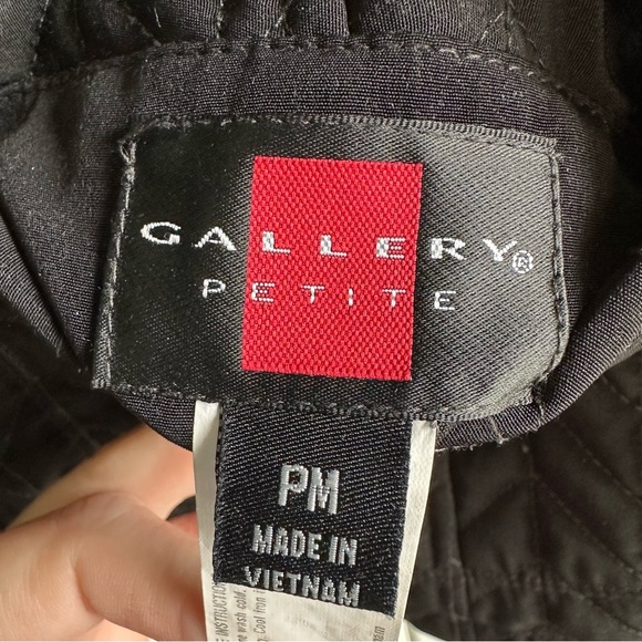 Gallery Petite Quilted Reversible Coat Jacket Black Brown Pockets Petite Medium - Picture 6 of 8